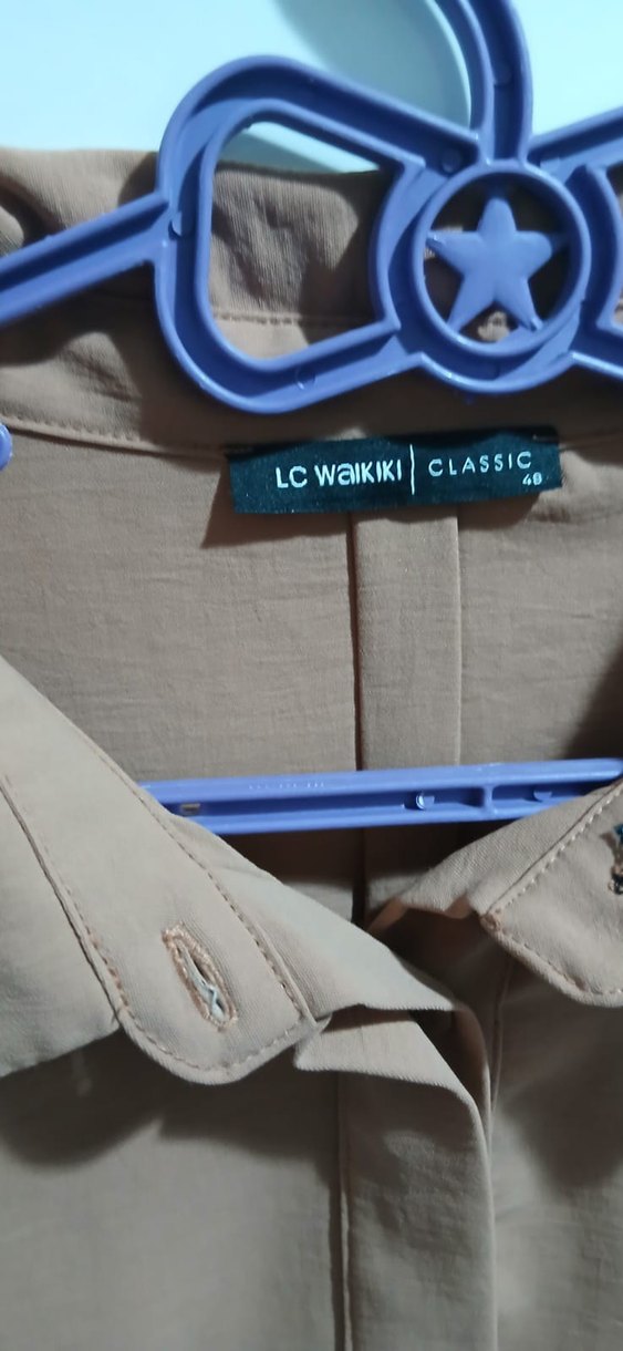 Bej V Yaka Uzun Kollu Kadın Tunik - Görsel 4