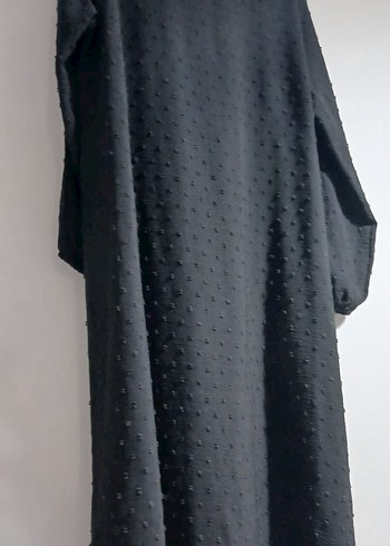 Nakışlı Düğmeli Siyah Uzun tunik - Görsel 2