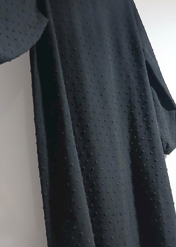 Nakışlı Düğmeli Siyah Uzun tunik - Görsel 4