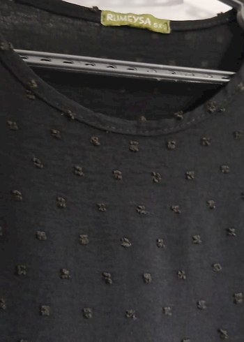 Nakışlı Düğmeli Siyah Uzun tunik - Görsel 3