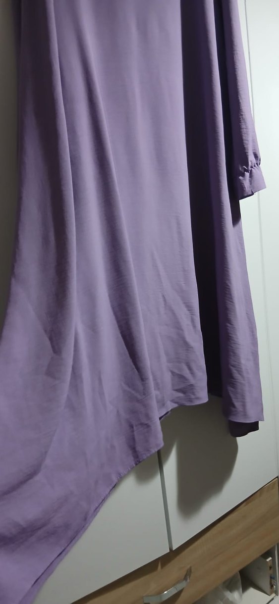 Uzun Mor Kadın tunikUzun Kollu, Salaş Kesim - Görsel 4