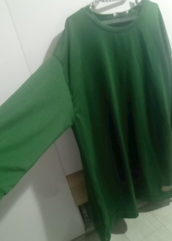 Yeşil Uzun Kollu Rahat Kesim Tunik - Görsel 2