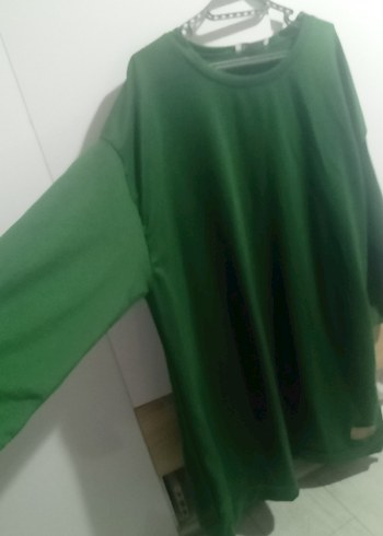 Yeşil Uzun Kollu Rahat Kesim Tunik - Görsel 3