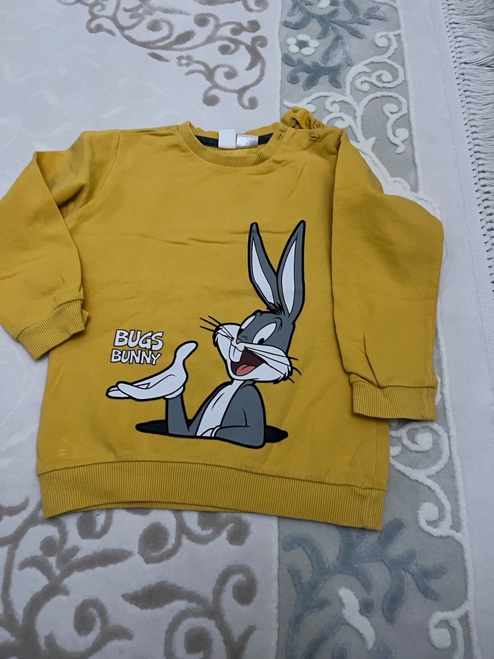 Sarı Gri Bugs Bunny Baskılı Erkek Eşofman Takımı - Görsel 2
