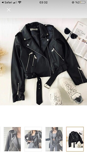 Pull and Bear Siyah deri biker ceket