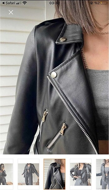 l Beden siyah Renk Siyah deri biker ceket