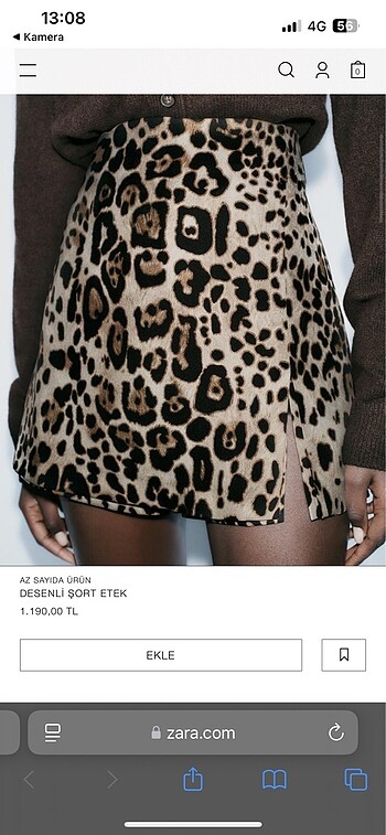 Zara leopar şort etek
