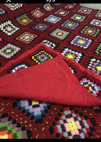 Renkli Nakışlı Çocuk Battaniyesi el örmesi tek kişilık - Görsel 2