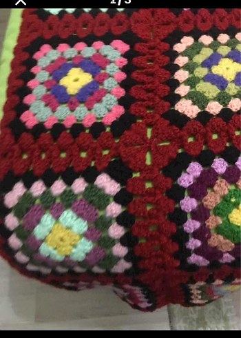 Renkli Nakışlı Çocuk Battaniyesi el örmesi tek kişilık - Görsel 4