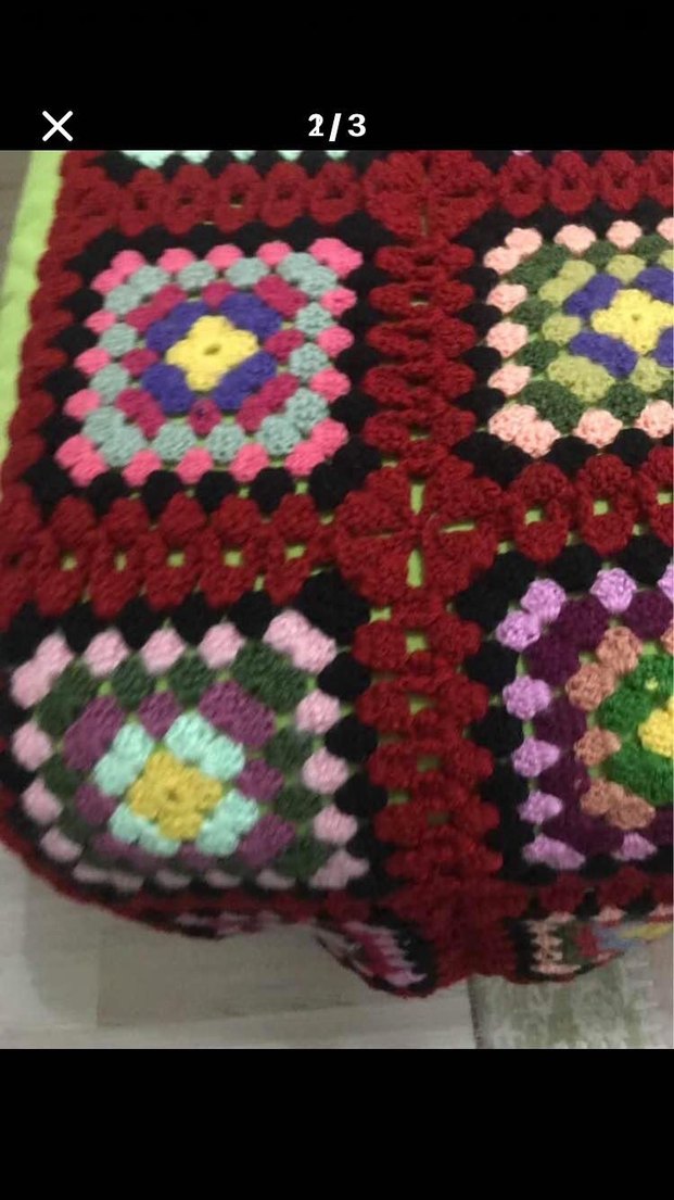 Renkli Nakışlı Çocuk Battaniyesi el örmesi tek kişilık - Görsel 4