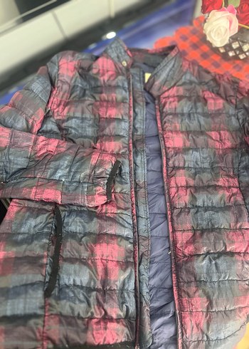 Erkek Çok Renkli Bağlama Desenli Fermuarlı Ceket kas tüyü - Görsel 3