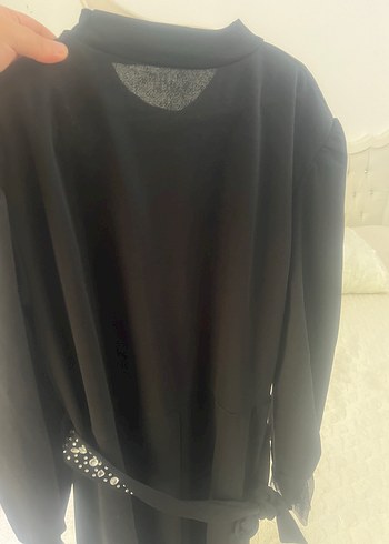 Abiye Uzun Kollu Siyah Parlak Gotik Elbise