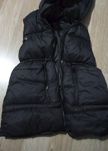Siyah Kapüşonlu çocuk Yelek