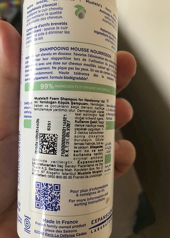 Beden Mustela Bebek Süt Kabukları Köpük Şampuanı 150ml