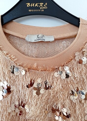 xl Beden camel Renk Payetli Bluz
