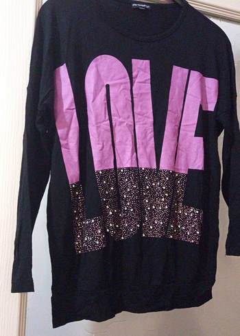 Pembe Simli Uzun Kollu Tişört - Görsel 2