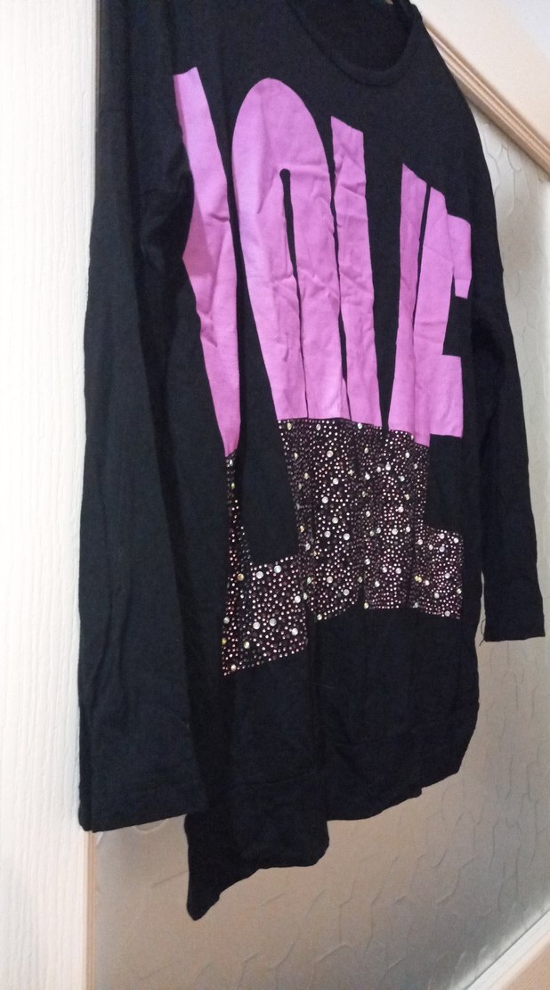 Pembe Simli Uzun Kollu Tişört - Görsel 3