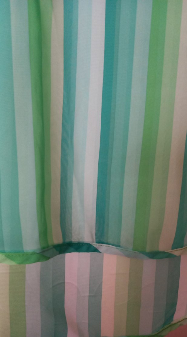 Turkuaz Çizgili Salaş Kadın Bluz - Görsel 4