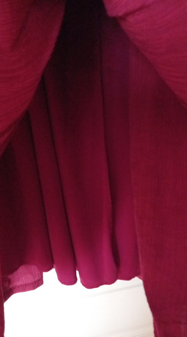 Bordo Kadife Uzun Salaş Etek - Görsel 3