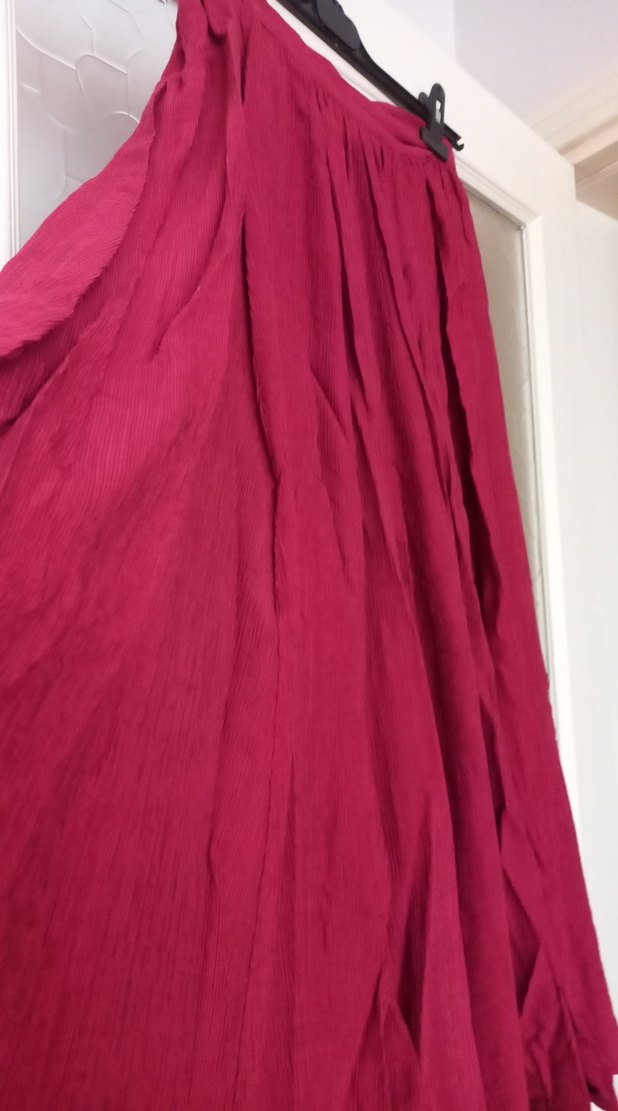 Bordo Kadife Uzun Salaş Etek - Görsel 2