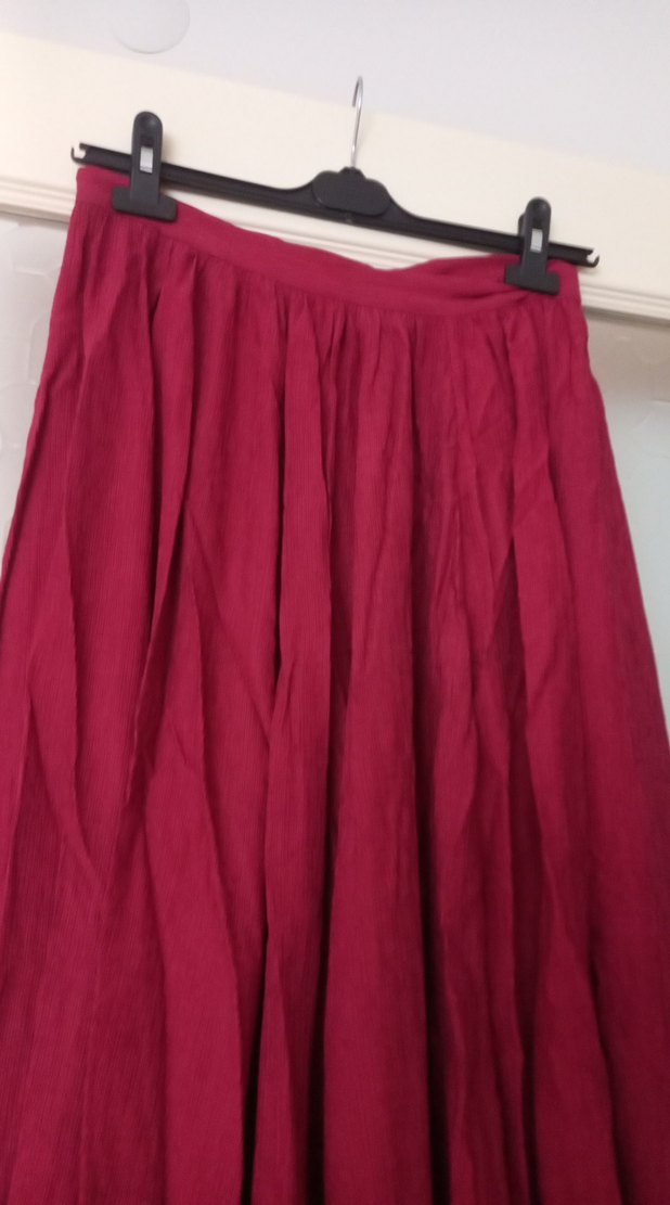 Bordo Kadife Uzun Salaş Etek - Görsel 5