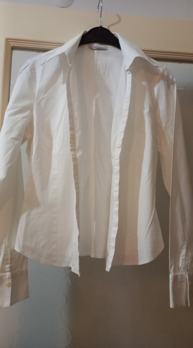 Kadın Beyaz Pamuklu Uzun Kollu Gömlek - Görsel 3