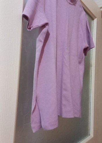 Pembe Kısa Kollu Kadın Triko - Görsel 3