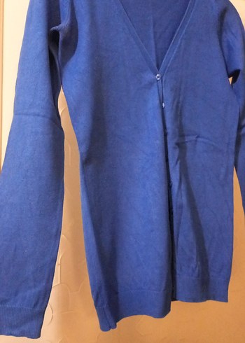 Düğmeli Lacivert V Yaka Kadın Hırka - Görsel 2