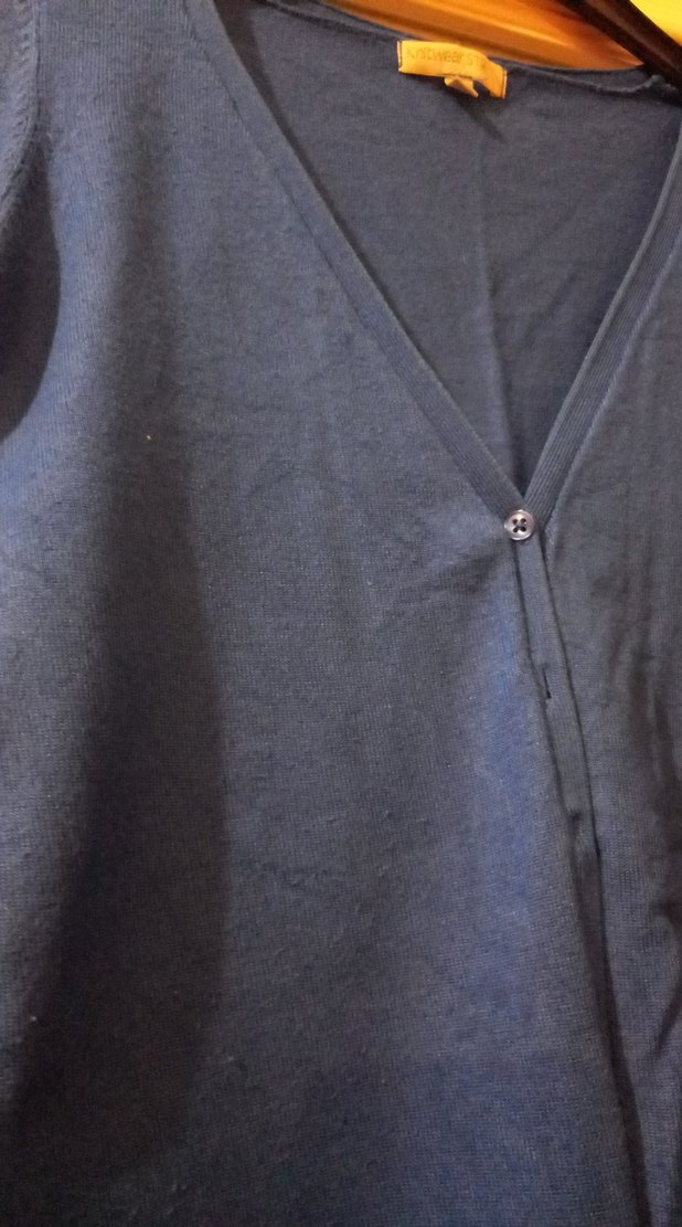 Düğmeli Lacivert V Yaka Kadın Hırka - Görsel 3