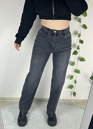 s Beden Straight WideLeg Baggy Sıfır Jean İhraç Fazlası Kot Y2K