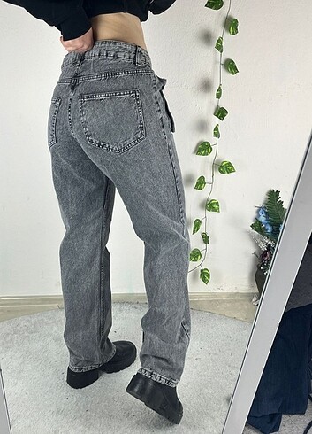 l Beden Straight WideLeg Baggy Sıfır Jean İhraç Fazlası Kot Y2K