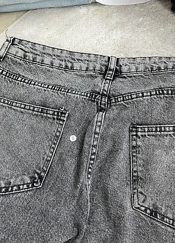 l Beden gri Renk Straight WideLeg Baggy Sıfır Jean İhraç Fazlası Kot Y2K