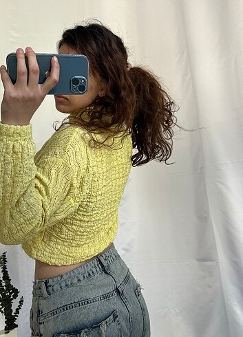 s Beden sarı Renk Vintage urban y2K Zara Model Bluz