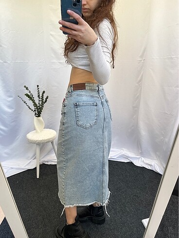 xl Beden mavi Renk Straight WideLeg Baggy İhraç Fazlası Y2K Kot Jean Etek