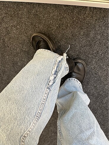 l Beden mavi Renk Straight WideLeg Baggy İhraç Fazlası Y2K Kot Jean