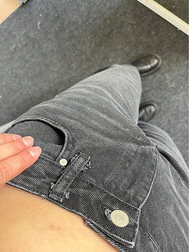 m Beden gri Renk Straight WideLeg Baggy İhraç Fazlası Y2K Kot Jean
