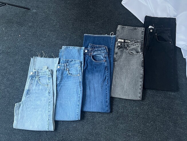s Beden mavi Renk Straight WideLeg Baggy İhraç Fazlası Y2K Kot Jean Pantolon