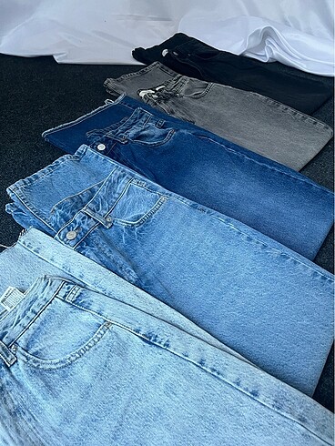 s Beden Straight WideLeg Baggy İhraç Fazlası Y2K Kot Jean Pantolon