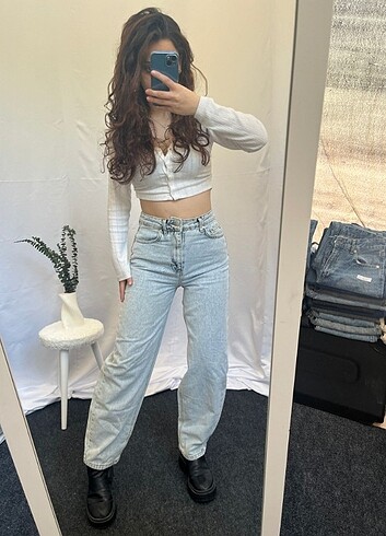 s Beden Straight WideLeg Baggy İhraç Fazlası Y2K Kot Jean