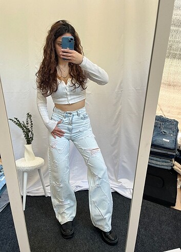 Zara Straight WideLeg Baggy İhraç Fazlası Y2K Kot Jean