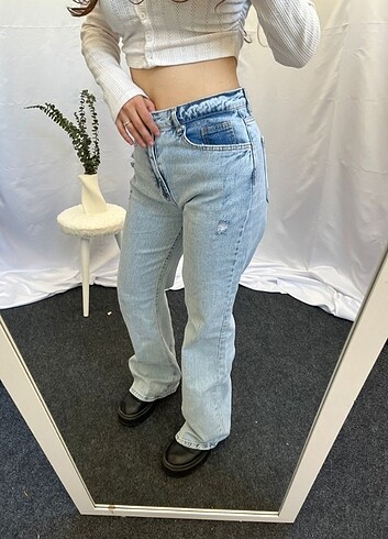 m Beden mavi Renk Straight WideLeg Baggy İhraç Fazlası Y2K Kot Jean
