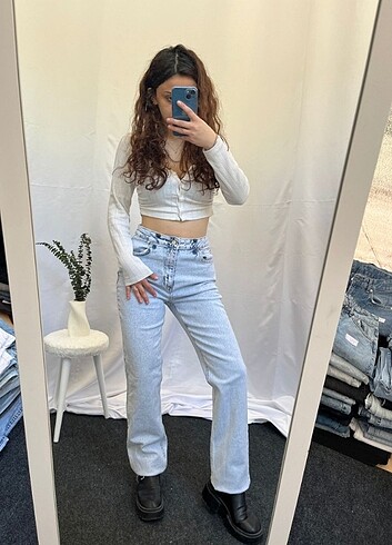 l Beden Straight WideLeg Baggy İhraç Fazlası Y2K Kot Jean