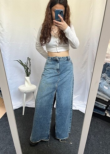 m Beden Straight WideLeg Baggy İhraç Fazlası Y2K Etek