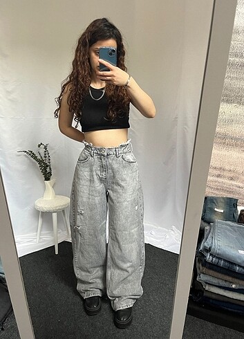 Zara Straight WideLeg Baggy İhraç Fazlası Y2K Kot Jean