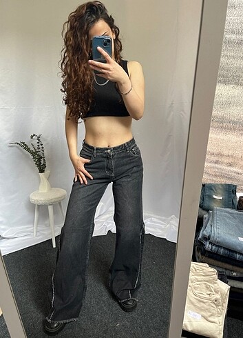 s Beden Straight WideLeg Baggy İhraç Fazlası Y2K Kot Jean
