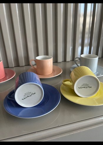 Kütahya  Renkli 5'li Fincan ve Tabak Seti - Görsel 2