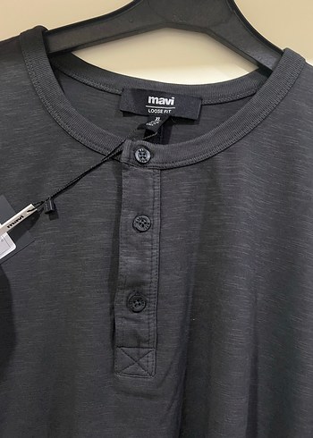 Düğmeli Gri Erkek Uzun Kollu Tişört - Görsel 2