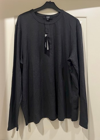 Düğmeli Gri Erkek Uzun Kollu Tişört - Görsel 5