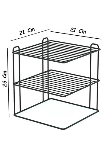 2'li Beyaz ve Gri Mutfak Raf Seti - Görsel 3