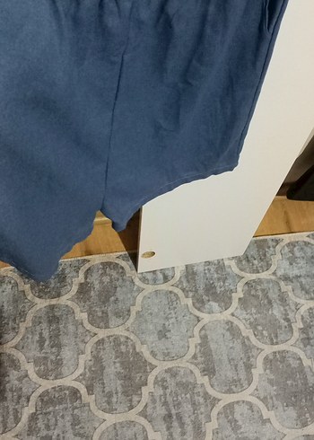 Kadın Mavi Kot Mini Tulum Püsküllü - Görsel 3